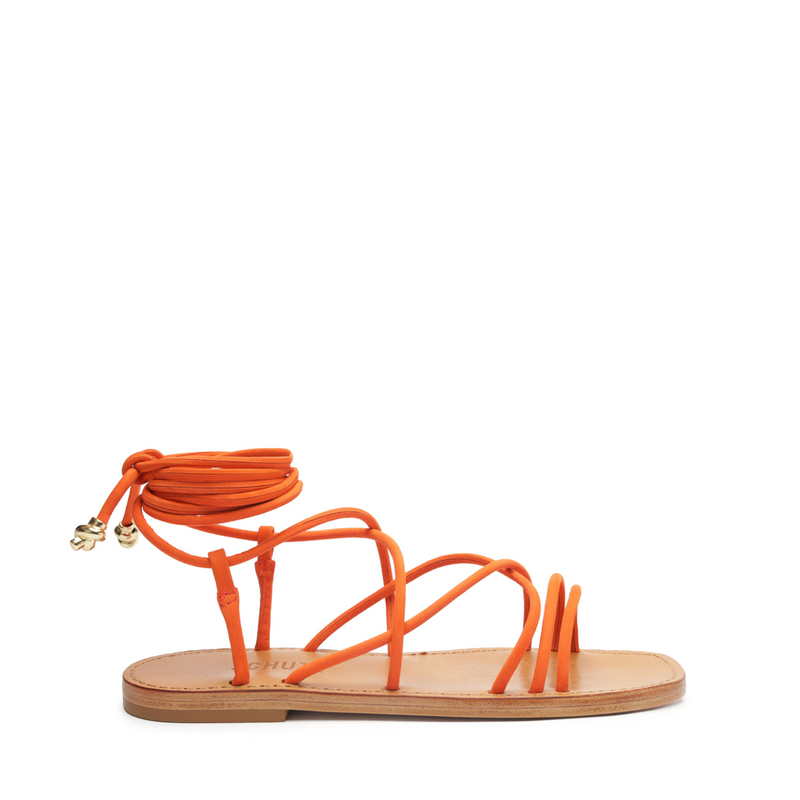Magdalena Sandal Flats OLD 5 Flame Orange Suede - Schutz Shoes