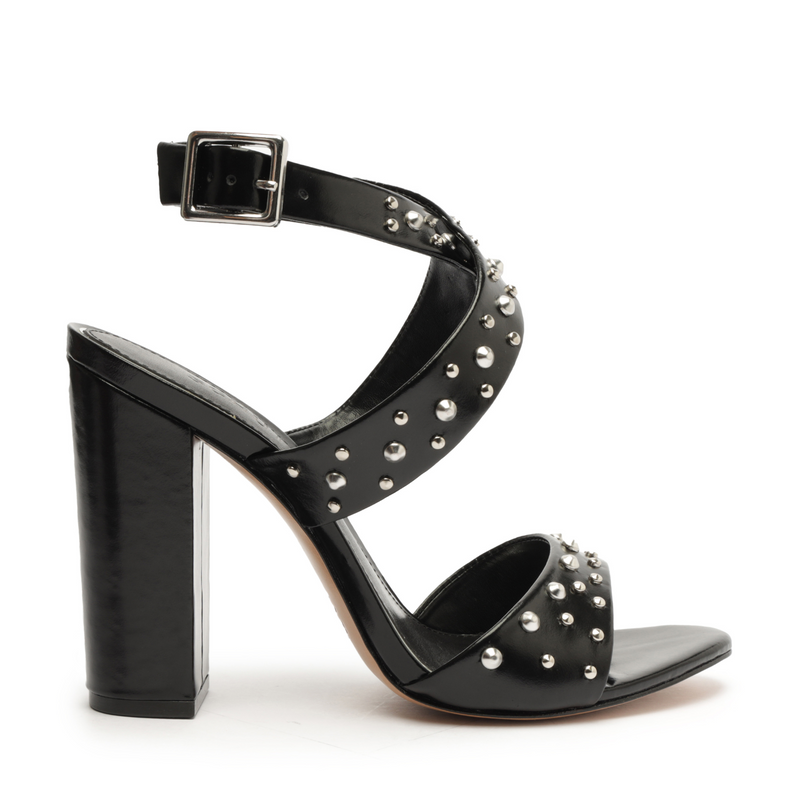 Lizzy Block Leather Sandal Sandals FALL 23 5 Black Leather - Schutz Shoes
