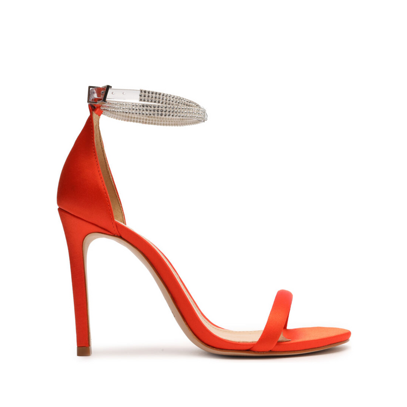 Leanna Satin Sandal Sandals Winter 22 5 Orange Satin - Schutz Shoes