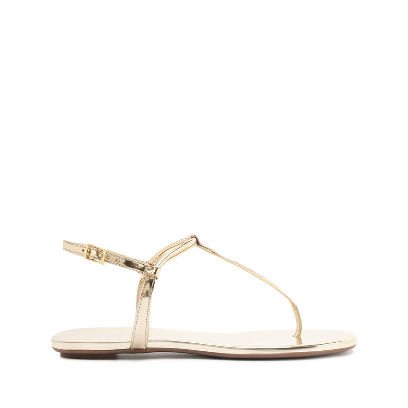 Elsha  Flat Sandal Flats Summer 24 5 Gold Metallic Leather - Schutz Shoes