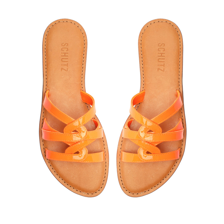 Lyta Patent Leather Sandal Flats OLD    - Schutz Shoes