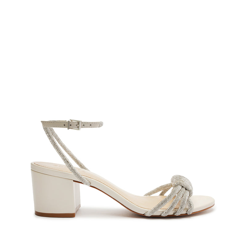 Jewell Mid Block Leather Sandal Sandals Fall 23 5 Crystal Nappa Leather - Schutz Shoes