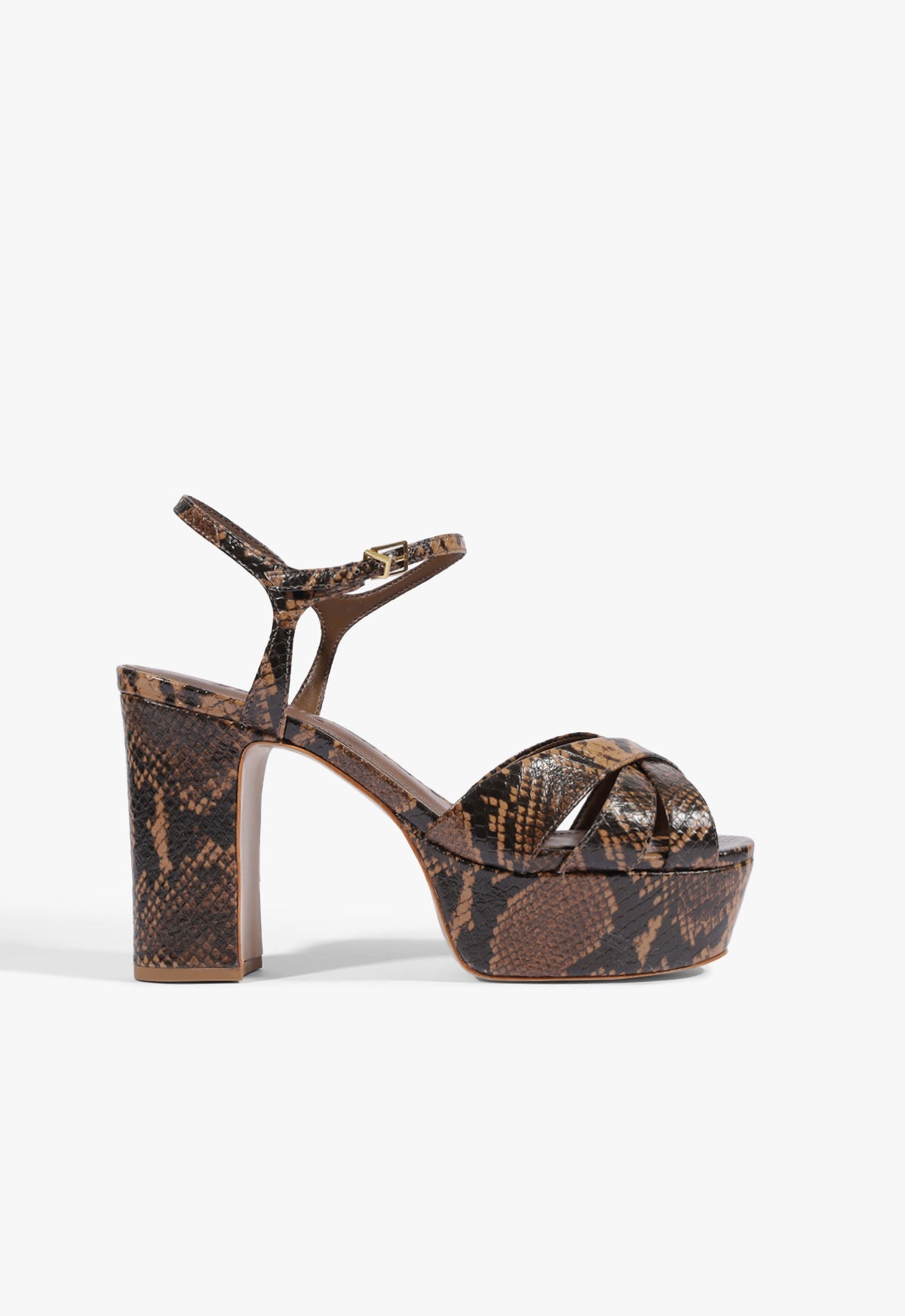 Schutz Women's Keefa Round Toe Sandals - Pecan Brown