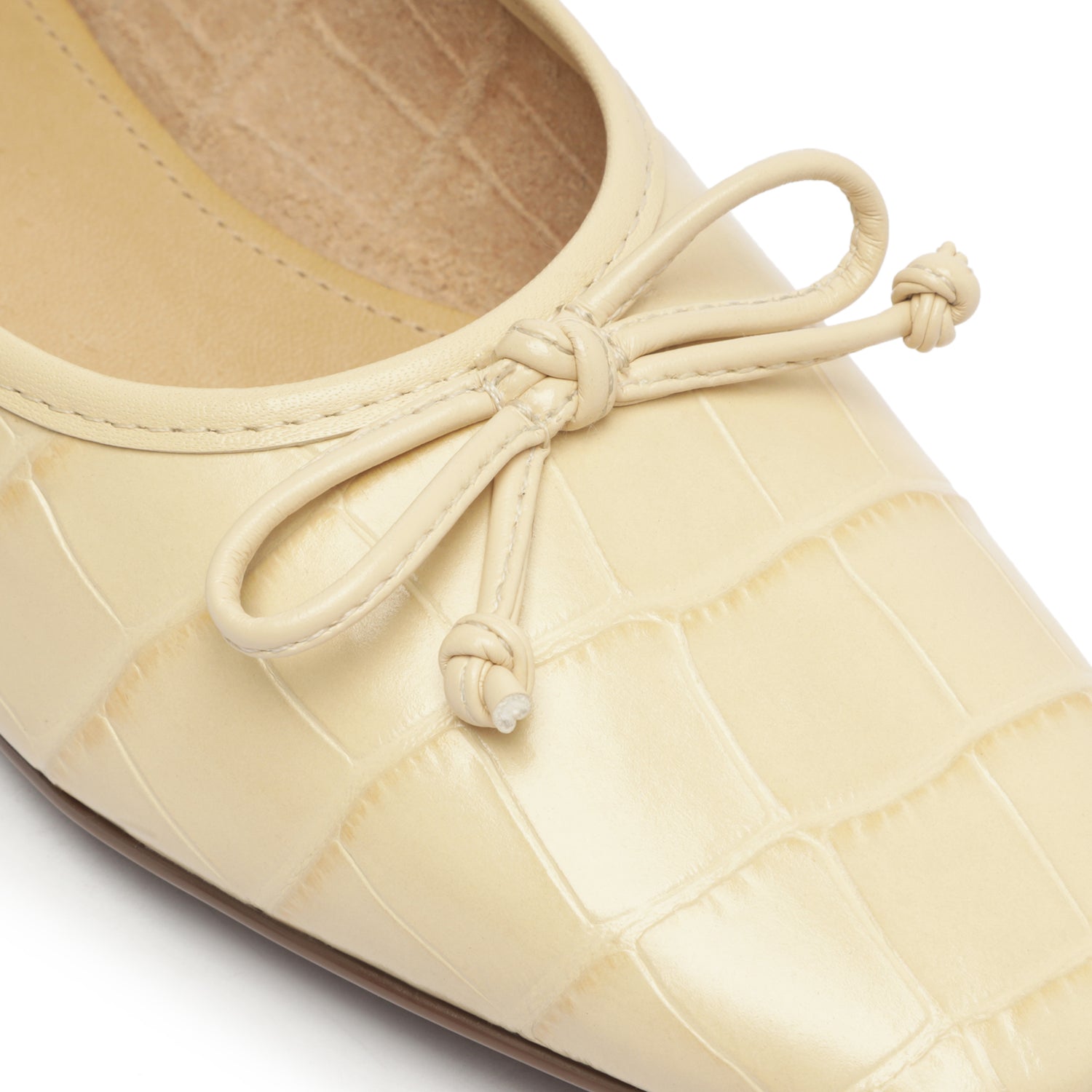 Arissa Crocodile-Embossed Leather Flat Flats FALL 23    - Schutz Shoes