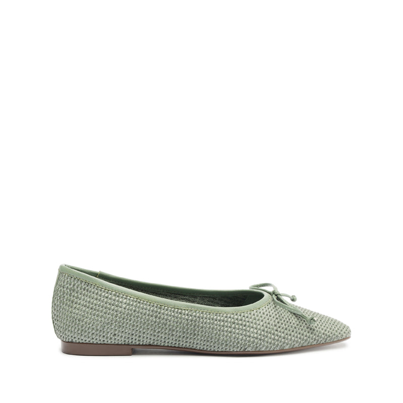 Arissa Straw Flat Flats High Summer 24 5 Green Deluxe Nappa - Schutz Shoes