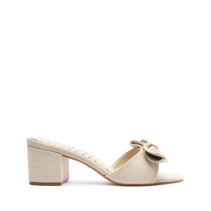 Brienne Linen Sandal Sandals Spring 24 5 Oyster Fabric - Schutz Shoes