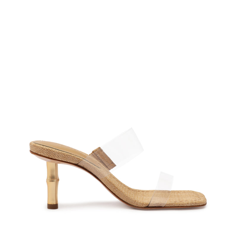 Ariella Bamboo Mid Sandal Sandals High Summer 23 5 Light Wood Vinyl & Nappa Leather - Schutz Shoes