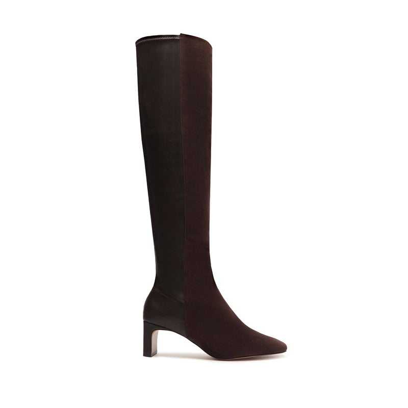 Donata Boot Boots Winter 23 5 Dark Chocolate Suede & Nappa Leather - Schutz Shoes