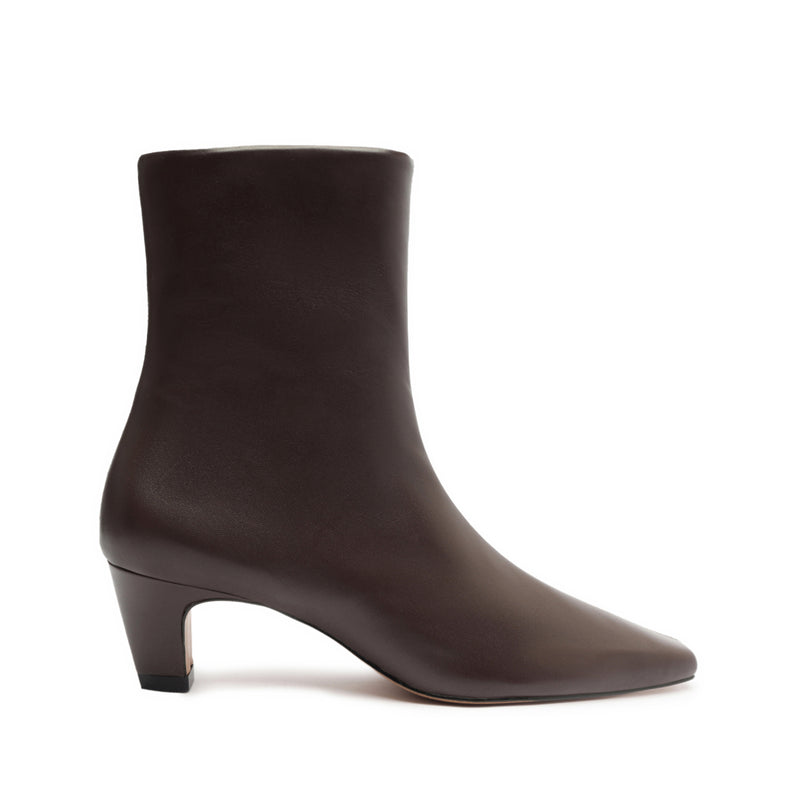 Dellia Nappa Leather Bootie Booties WINTER 23 5 Dark Chocolate Nappa Leather - Schutz Shoes
