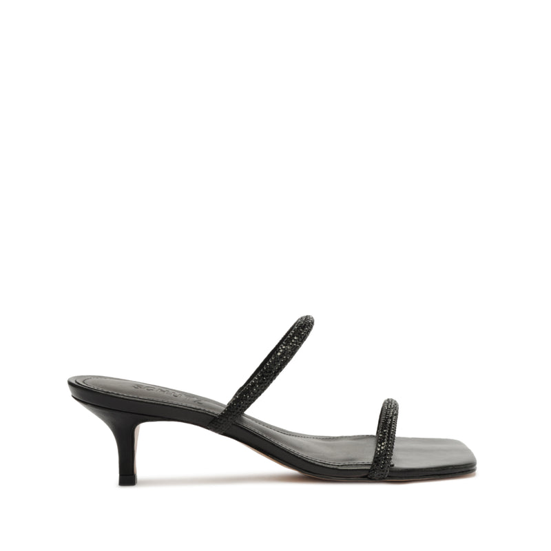 Taliah Square Sandal Sandals Resort 24 5 Crystal Black Nubuck - Schutz Shoes