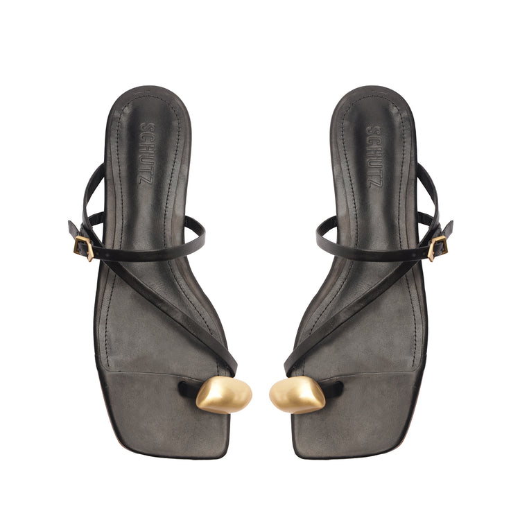 Elysa Leather Sandal Flats Spring 24    - Schutz Shoes