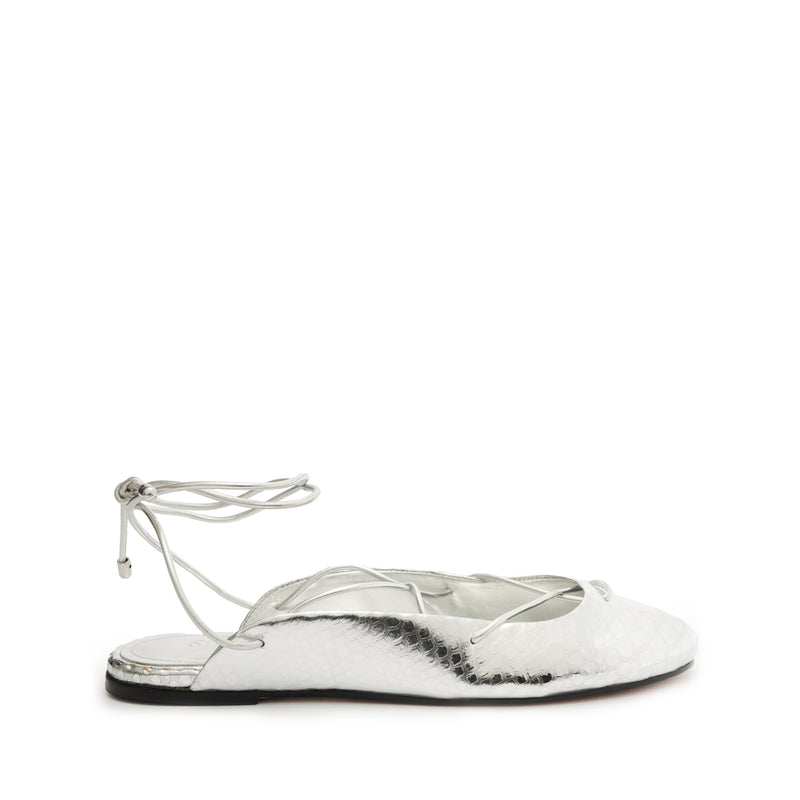 Cami Casual Leather Flat Flats Fall 23 5 Silver Metallic Leather - Schutz Shoes