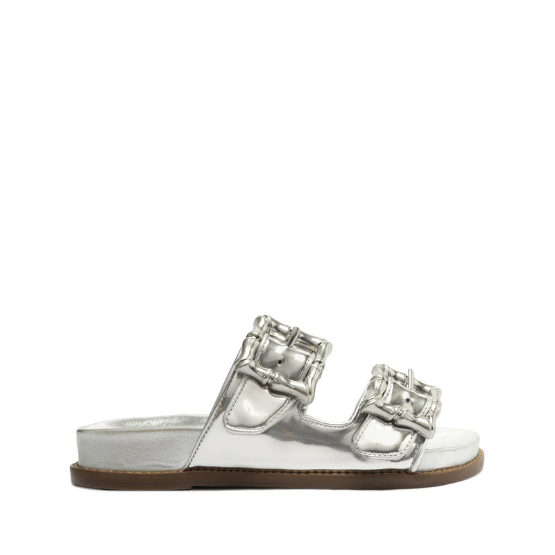 Enola Sporty Specchio  Sandal Flats High Summer 23 5 Silver Specchio Nappa - Schutz Shoes