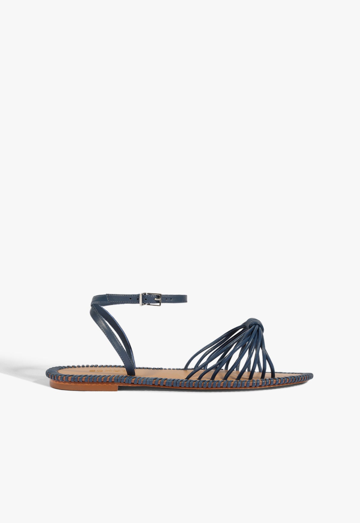 Livia Flat Sandal Blue Leather – SCHUTZ - Main Image