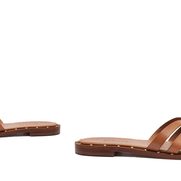 Phoenix Flat Leather Sandal Flats Spring 24    - Schutz Shoes
