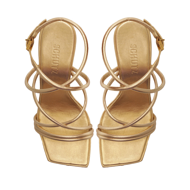 Phoeby Metallic Leather Sandal Sandals OLD    - Schutz Shoes