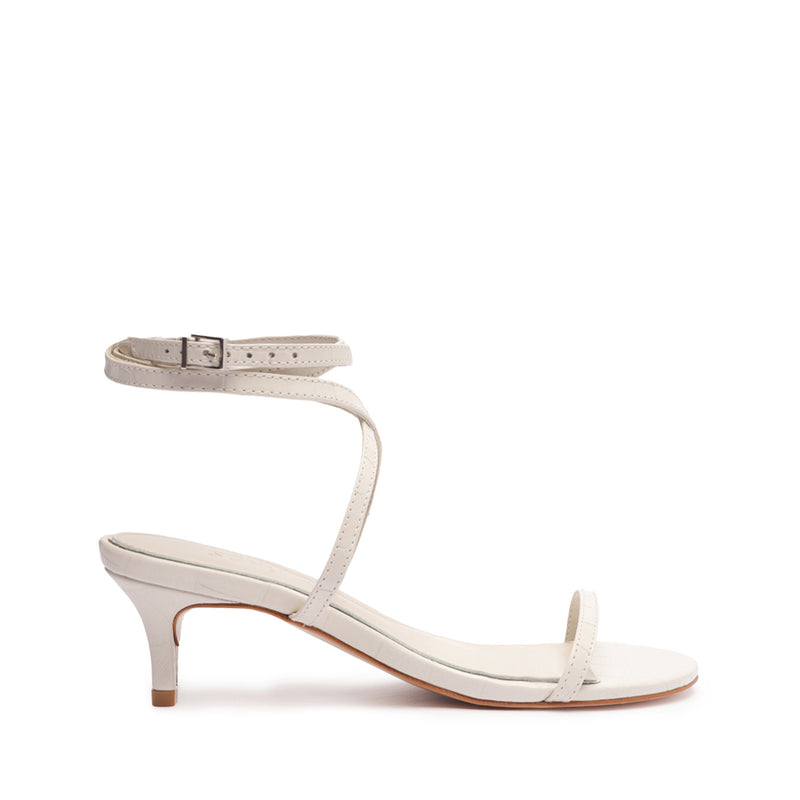 Sherry Leather Sandal Sandals Resort 24 5 Pearl Crocodile-Embossed Leather - Schutz Shoes
