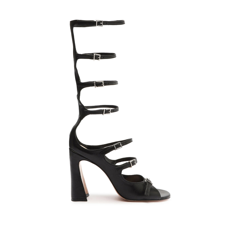 Roman Up Leather Sandal Sandals PRE FALL 23 5 Black Nappa Leather - Schutz Shoes