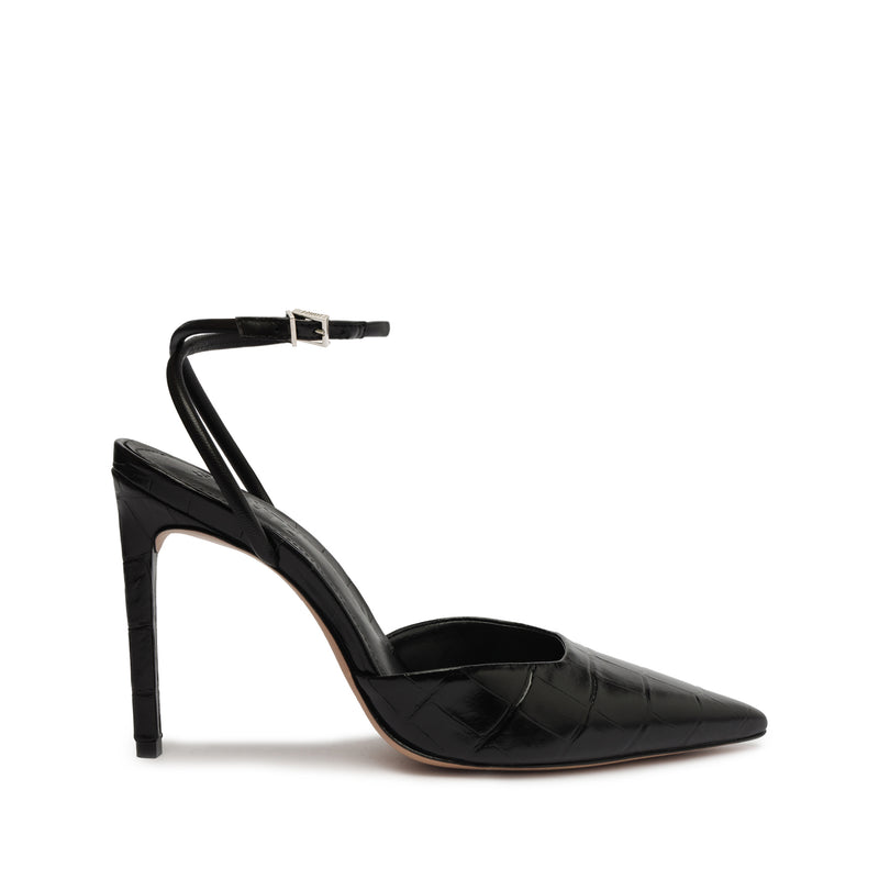 Deby Leather Pump Pumps FALL 23 5 Black Crocodile-Embossed Leather - Schutz Shoes