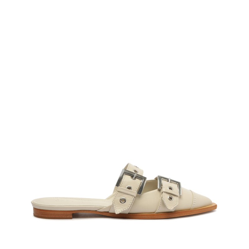 Penny Leather Flat Flats Resort 24 5 Pearl Atanado Leather - Schutz Shoes