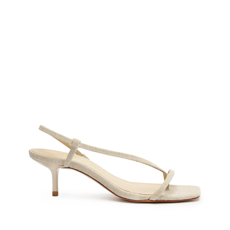 Heloise Linen Sandal Sandals Spring 24 5 White Fabric - Schutz Shoes