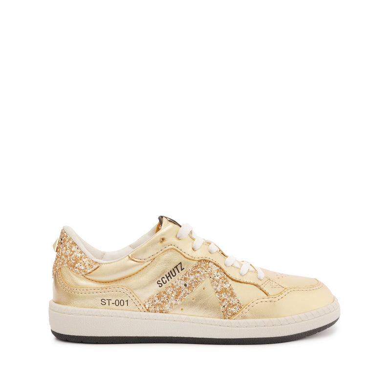 ST-001 Leather Sneaker Sneakers Spring 24 5 Gold Calf Leather - Schutz Shoes