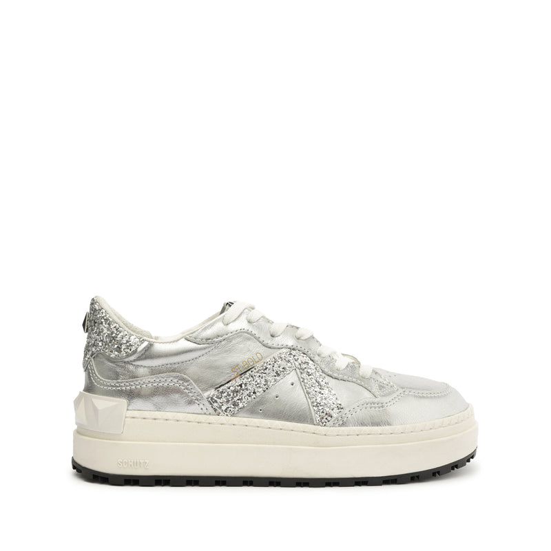 ST-BOLD Leather Sneaker Sneakers Spring 24 5 Silver Calf Leather - Schutz Shoes