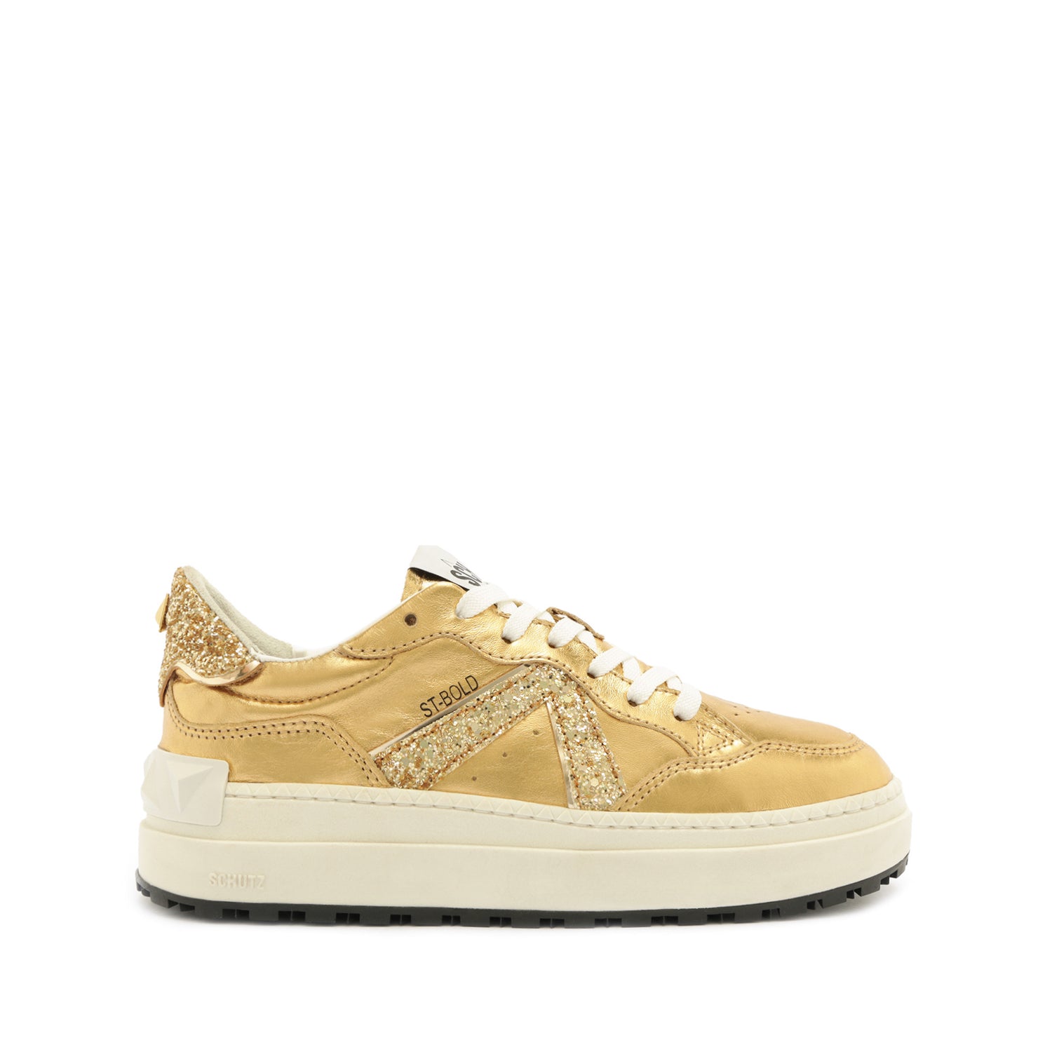 ST-BOLD Leather Sneaker Sneakers FALL 23 5 Gold Calf Leather - Schutz Shoes