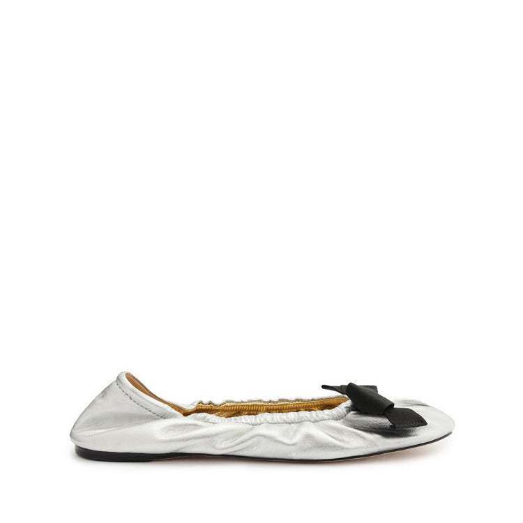 Suzanne Leather Flat Flats Fall 23 5 Silver Calf Leather - Schutz Shoes