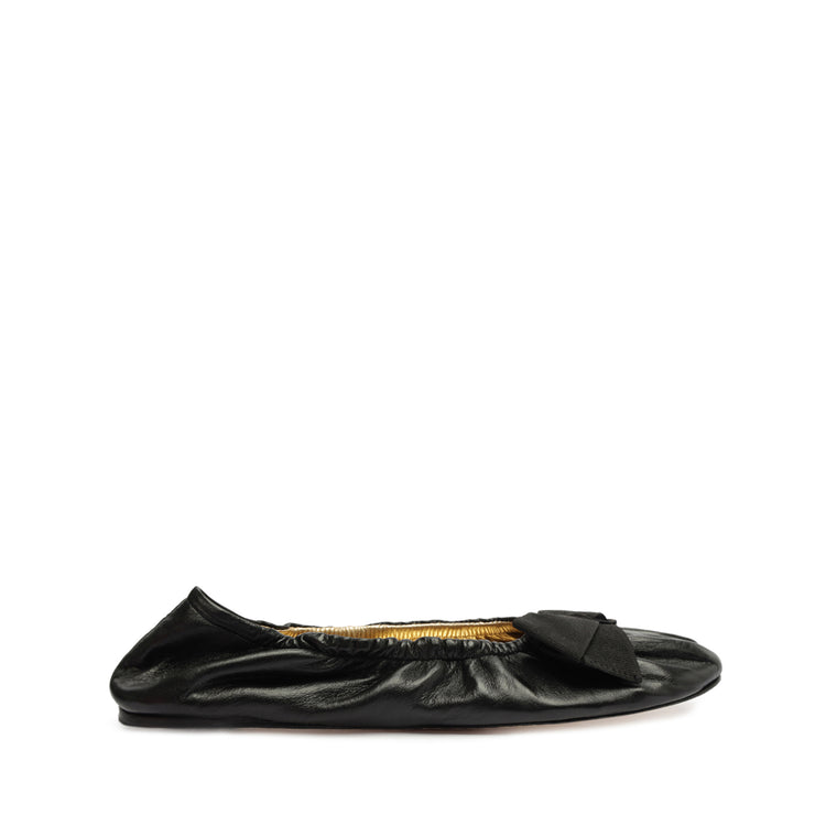 Suzanne Leather Flat Flats Fall 23 5 Black Calf Leather - Schutz Shoes