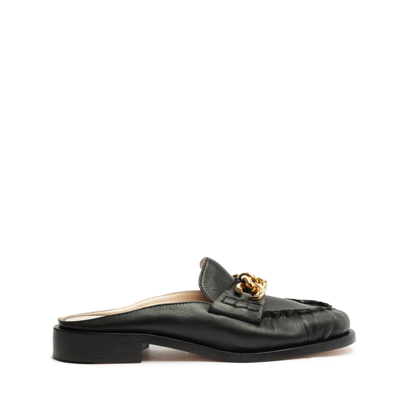 Luca Chain Leather Flat Flats Fall 23 5 Black Nappa Leather - Schutz Shoes