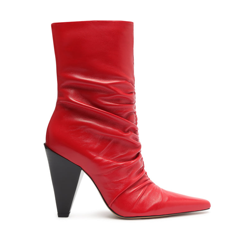 Lynn Nappa Leather Bootie Booties WINTER 23 5 Red Nappa Leather - Schutz Shoes