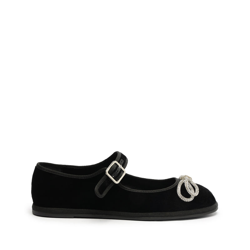 Clarissa Lace Flats Winter 23 5 Black Velvet - Schutz Shoes