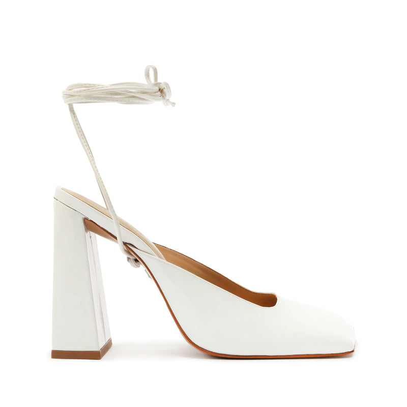 Rylie Leather Mule Sandals Spring 24 5 White Patent Leather - Schutz Shoes