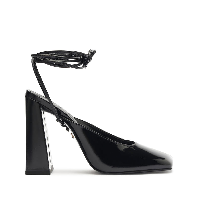 Rylie Leather Mule Sandals Spring 24 5 Black Patent Leather - Schutz Shoes