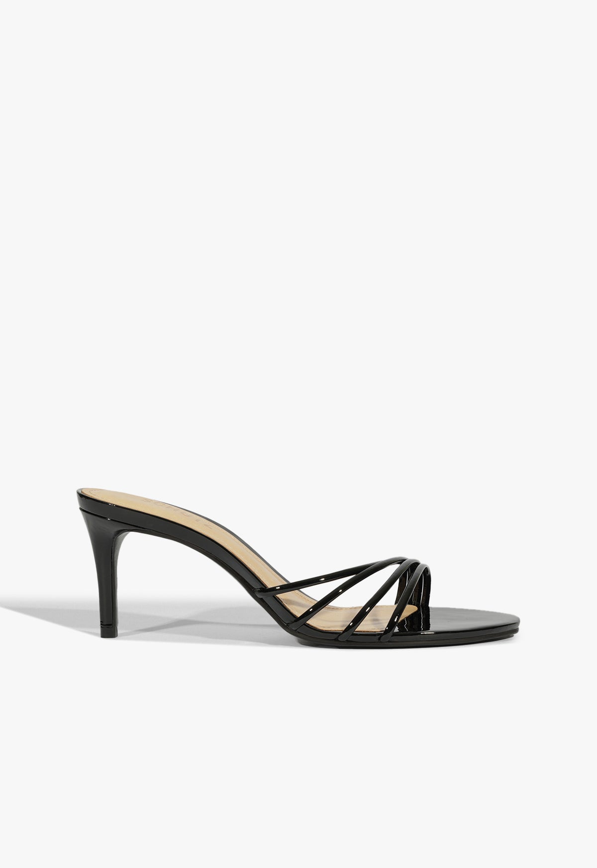 Inez Mule Stiletto Sandal Black Patent – SCHUTZ - Main Image