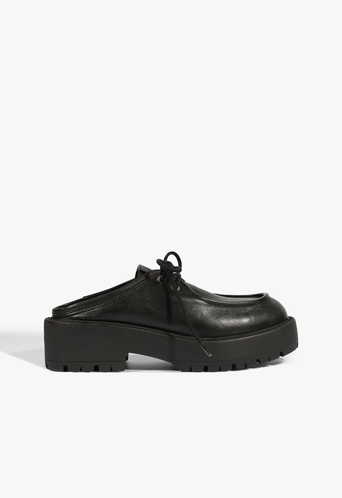Cia Mule Leather Flat - 9 Black Leather Cia Mule Leather Flat - 9 Black Leather