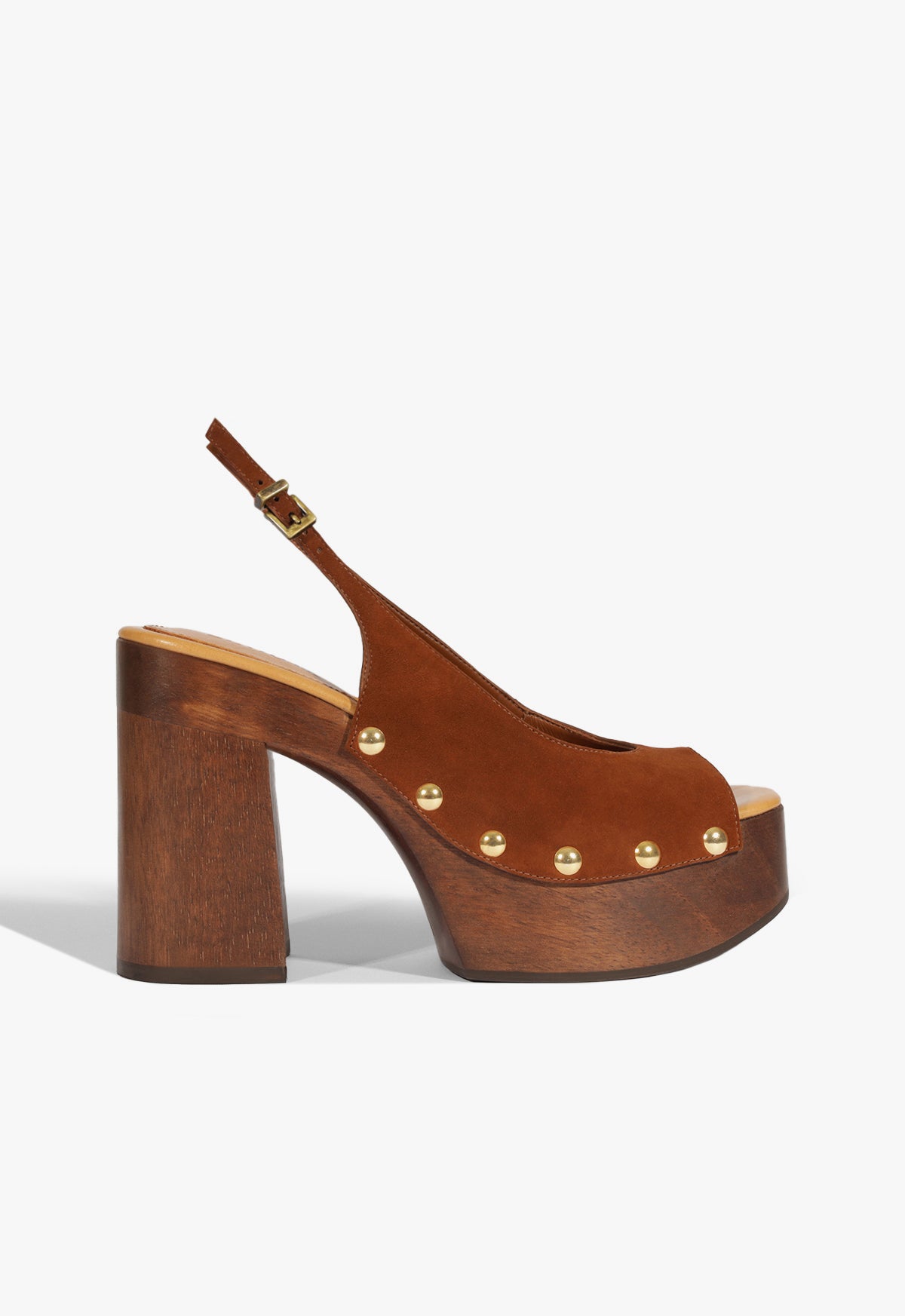 Rose Sling Platform Sandal Brown Suede SCHUTZ - Main Image
