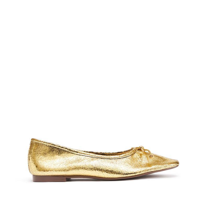 Arissa Flat Flats Sale 5 Gold Metallic Crackled Leather - Schutz Shoes
