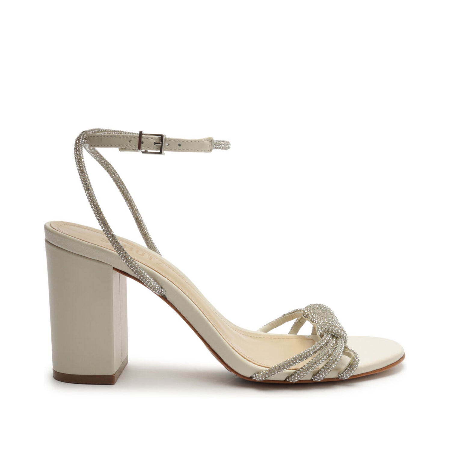 Jewell Block Nappa Leather Sandal Sandals FALL 23 5 Crystal Nappa Leather - Schutz Shoes