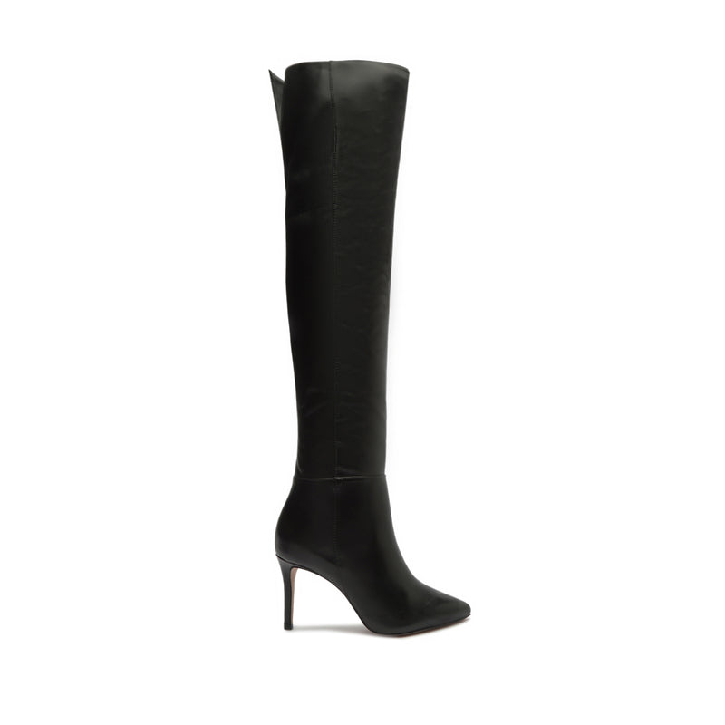 Mikki Over the Knee Leather Boot Boots Fall 23 5 Black Atanado Leather - Schutz Shoes