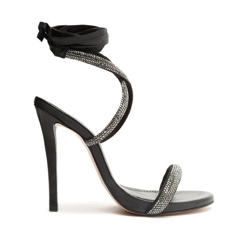 Cloe Crystal Sandal Sandals Sale 5 Black Rhinestones & Nappa Leather - Schutz Shoes