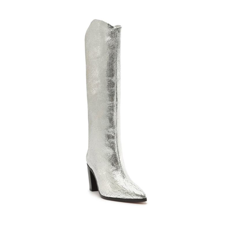 Maryana Block Crackled Leather Boot Boots Spring 23    - Schutz Shoes