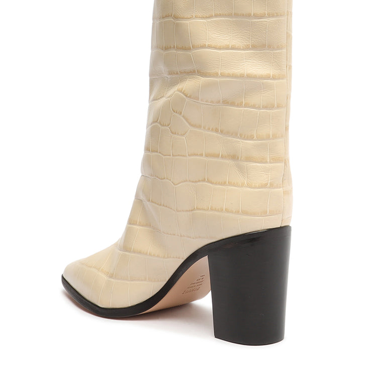 Maryana Block Crocodile-Embossed Leather Boot Boots CO    - Schutz Shoes