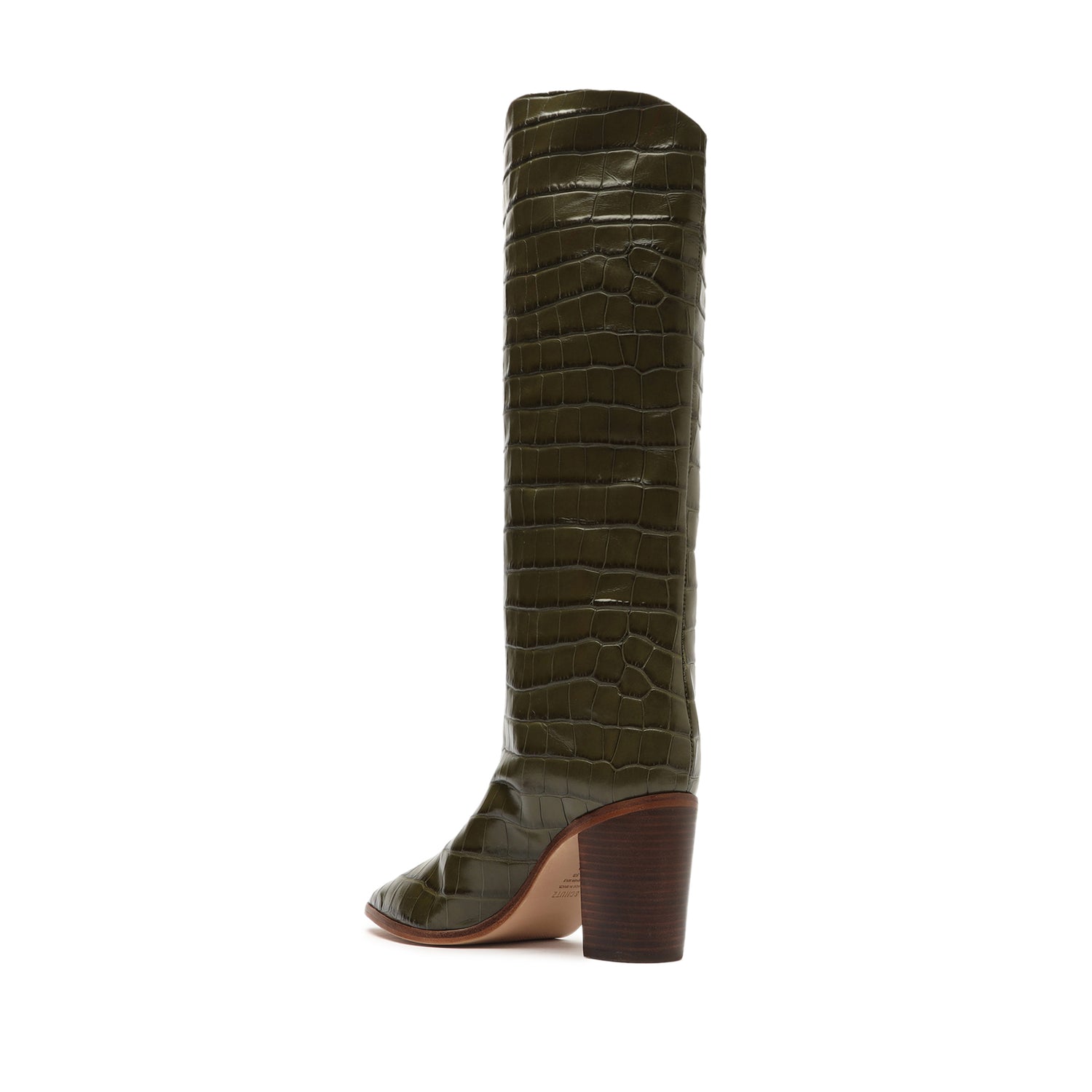 Maryana Block Crocodile-Embossed Leather Boot Boots OLD    - Schutz Shoes