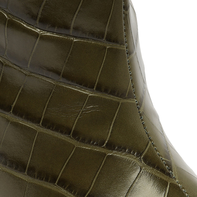 Maryana Block Crocodile-Embossed Leather Boot Boots Open Stock    - Schutz Shoes
