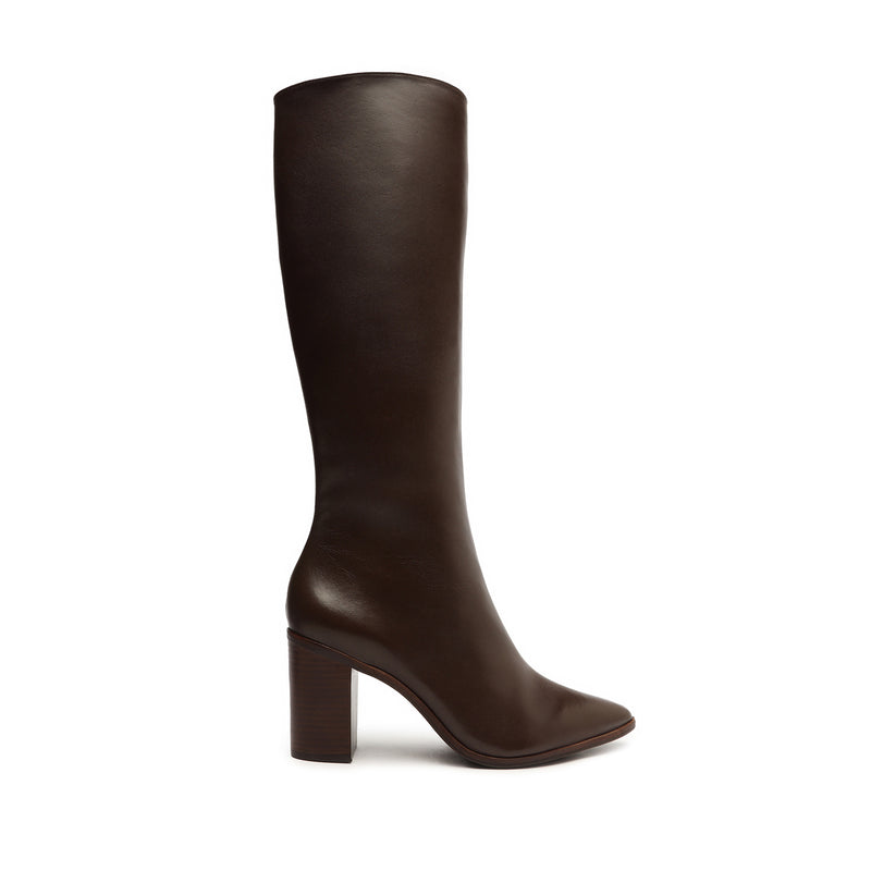 Mikki Up Block Leather Boot Boots Fall 22 5 Dark Chocolate Leather - Schutz Shoes