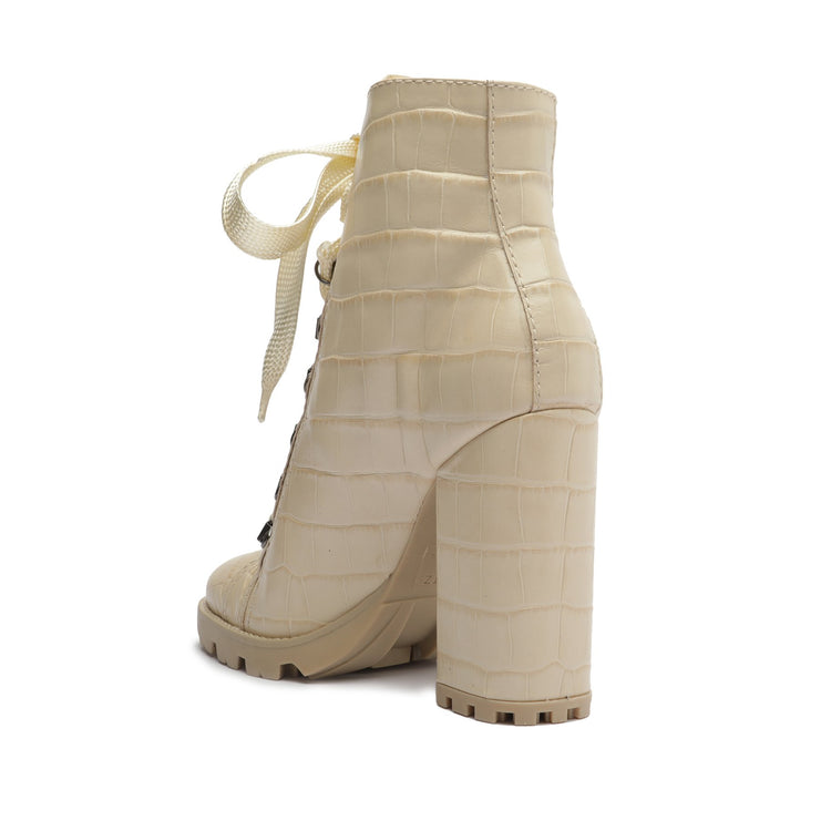 Zhara Crocodile-Embossed Leather Bootie Booties Fall 22    - Schutz Shoes