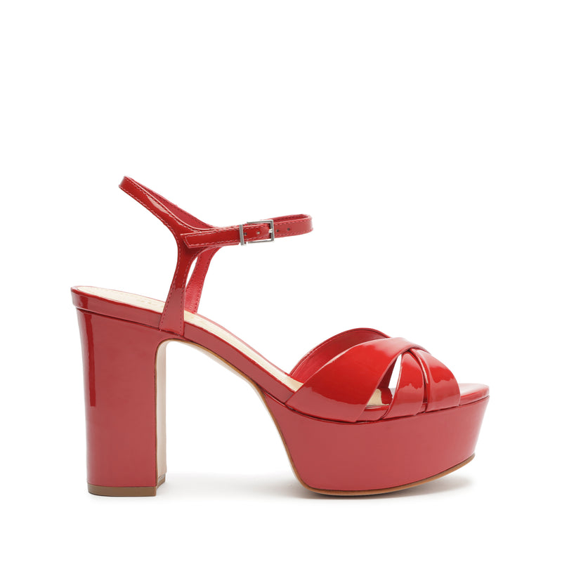 Keefa Patent Leather Sandal Sandals Fall 23 5 Club Red Patent Leather - Schutz Shoes