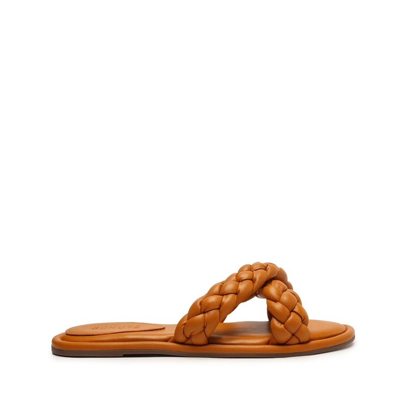 Cicely Sandal Flats Resort 23 5 Inca Gold Faux Leather - Schutz Shoes